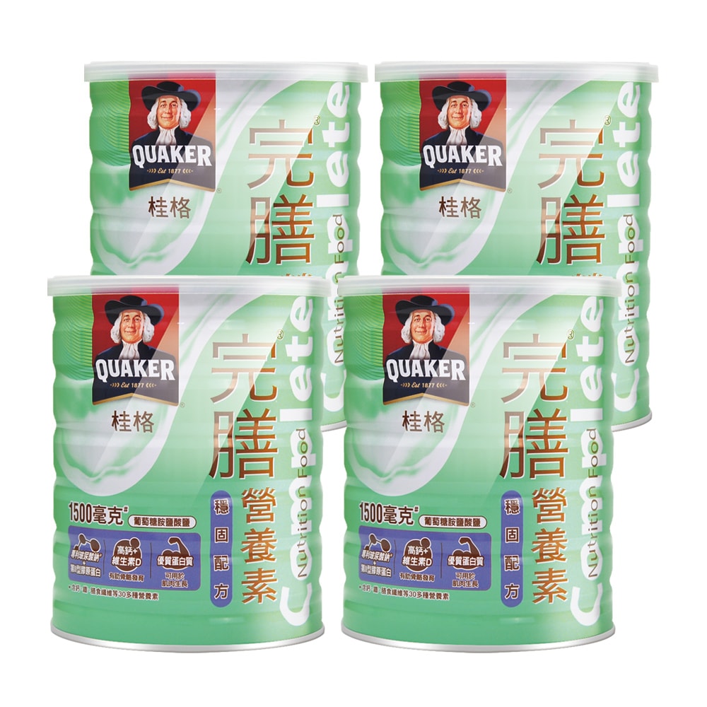 【QUAKER 桂格】完膳營養素穩固配方 780g/4瓶 (高鈣.維生素D.玻尿酸鈉.第II型膠原蛋白)