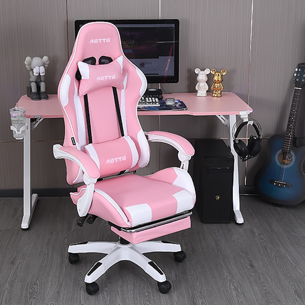 【AOTTO】自由調節升降可後躺擱腳電競椅 (電競椅 沙發椅 電腦椅 辦公椅 工作椅)