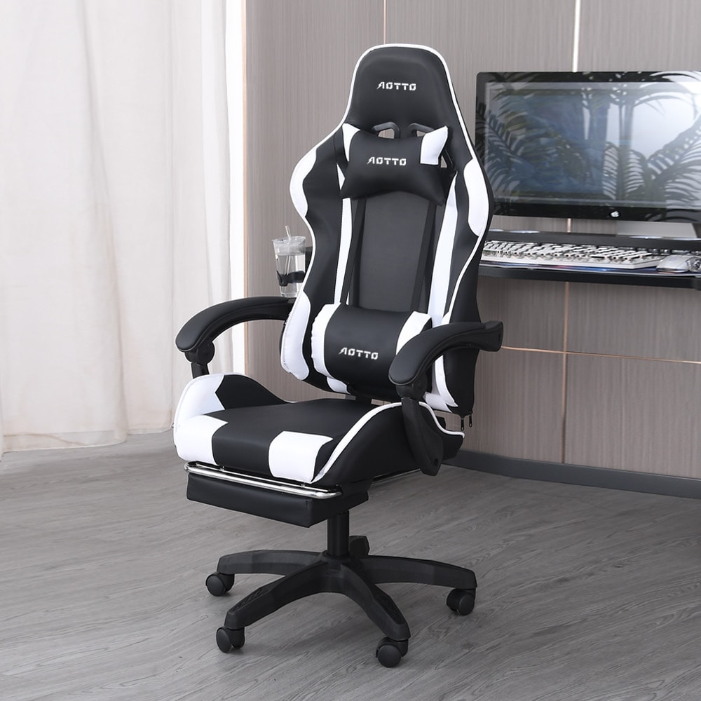 【AOTTO】自由調節升降可後躺擱腳電競椅 (電競椅 沙發椅 電腦椅 辦公椅 工作椅)