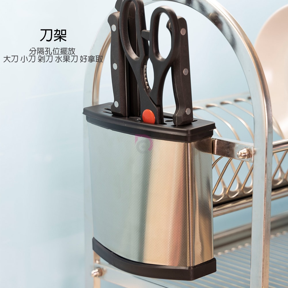 【德昌】不鏽鋼豪華厚實三層碗盤瀝水架(碗架/盤架/筷子架/刀架/桌上型/置物架/收納架)