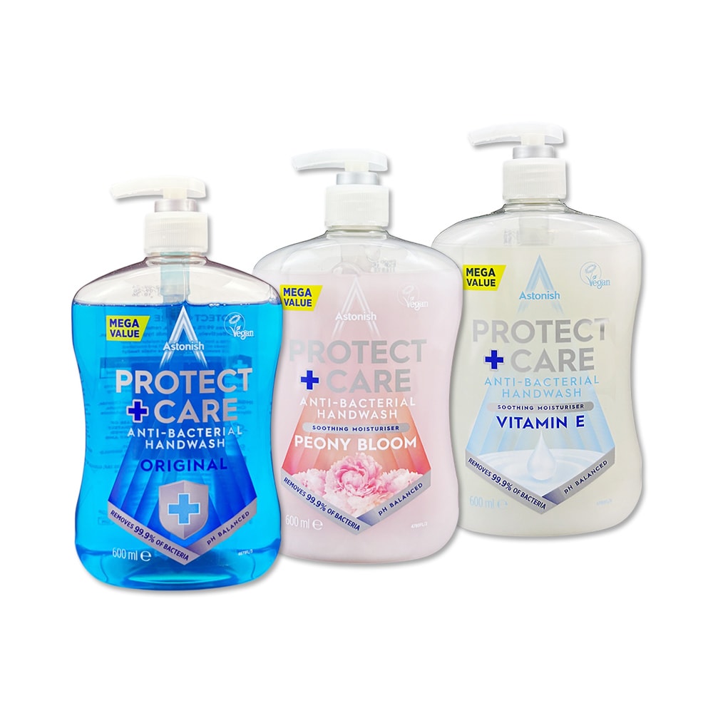 【Astonish】植物性溫和親膚潤澤潔淨香氛洗手乳600ml/按壓瓶(手部護理清潔露,去污淨味洗手液,平衡肌膚pH值,純素配方全膚質適用)