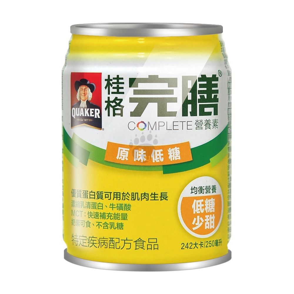 【QUAKER 桂格】完膳營養素原味低糖 250mlx24瓶/1箱+贈2瓶 (奶素可食)