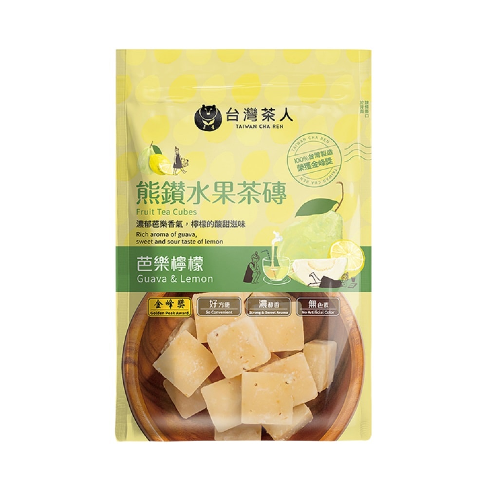 【台灣茶人】熊鑽水果茶磚-芭樂檸檬冰糖(20g*7入)