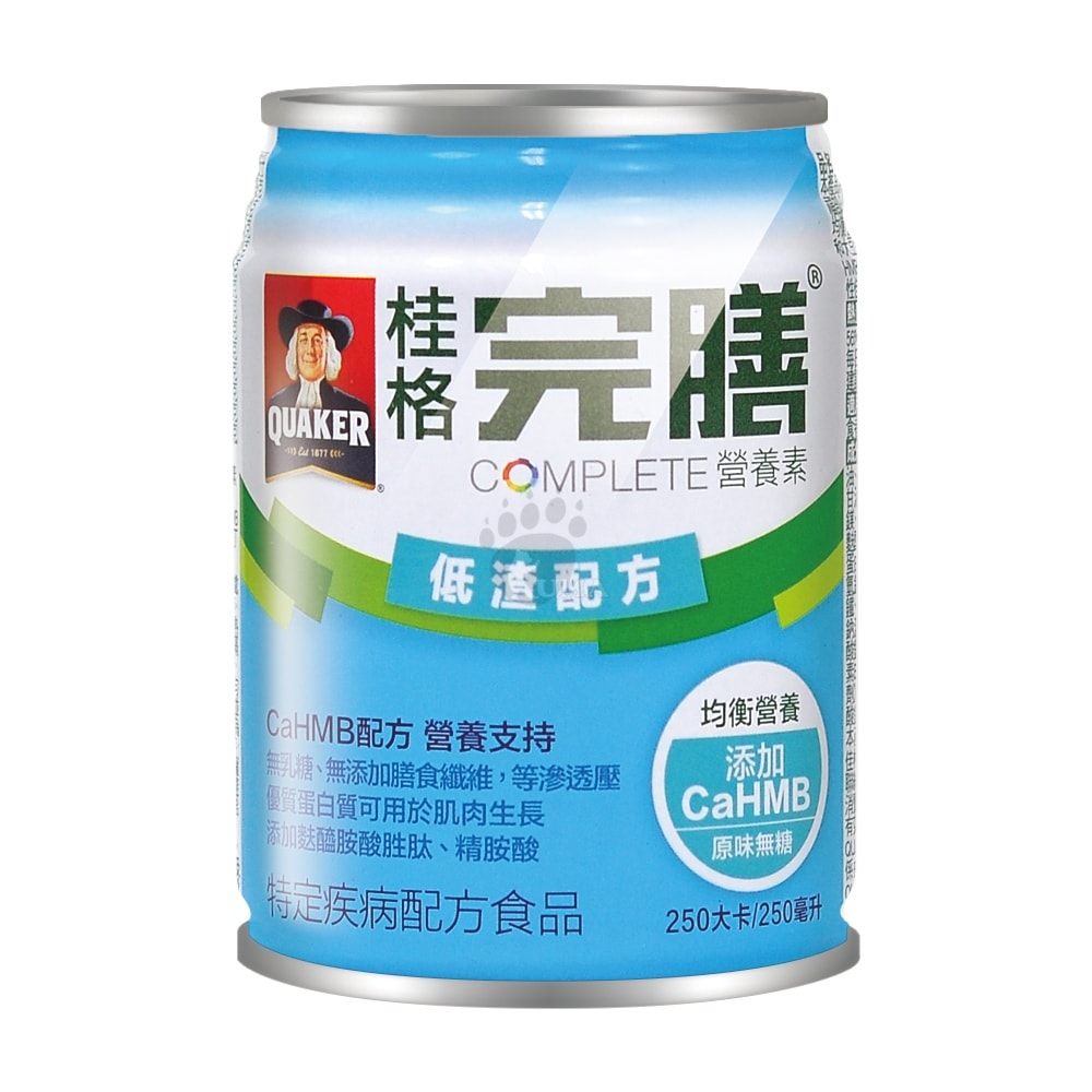 【QUAKER 桂格】完膳營養素低渣配方 250mlx24瓶/2箱+贈4瓶 (管灌適用)