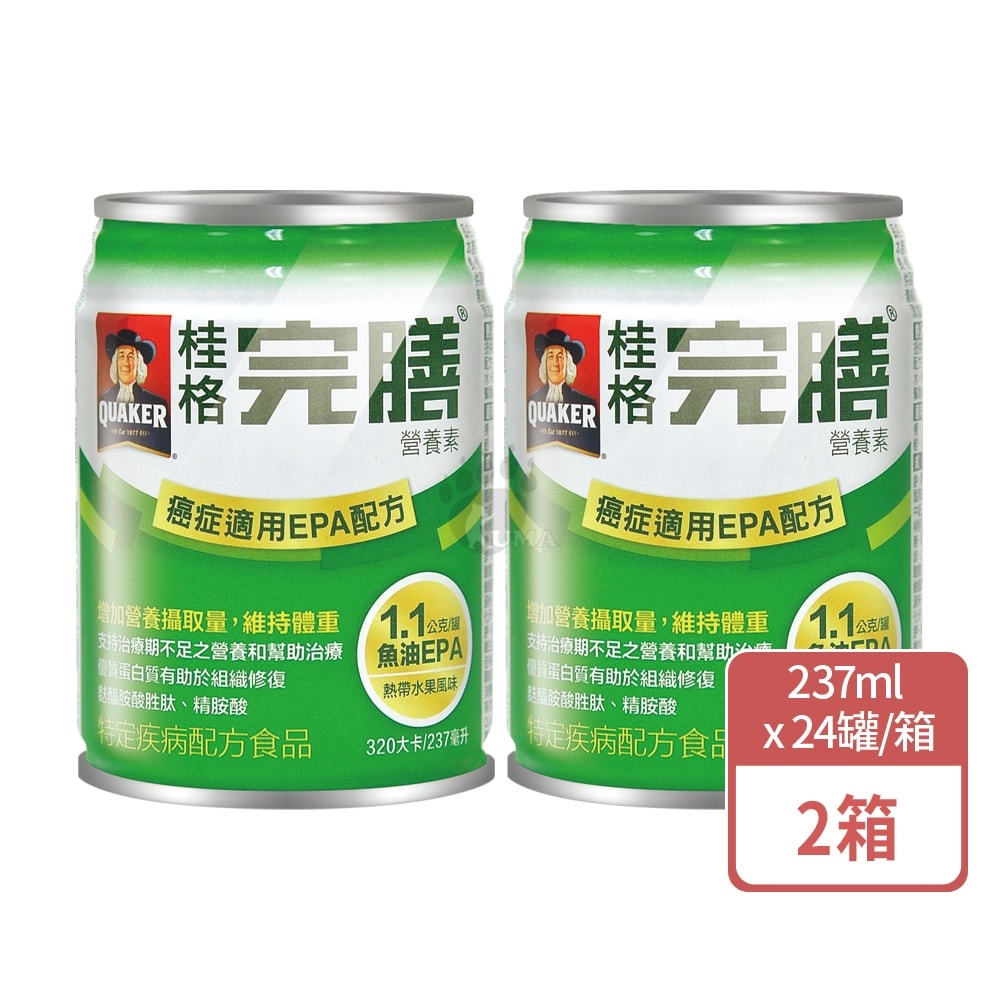 【QUAKER 桂格】完膳營養素癌症適用EPA配方 237mlx24瓶/2箱+贈4瓶