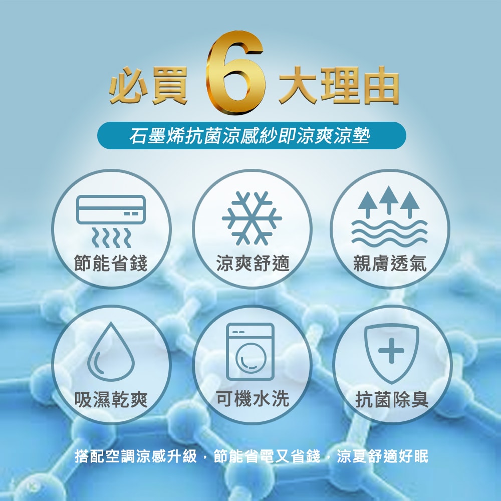 【京都手祚】買1送1 石墨烯抗菌纖維涼感墊(雙人/涼墊/保潔墊)