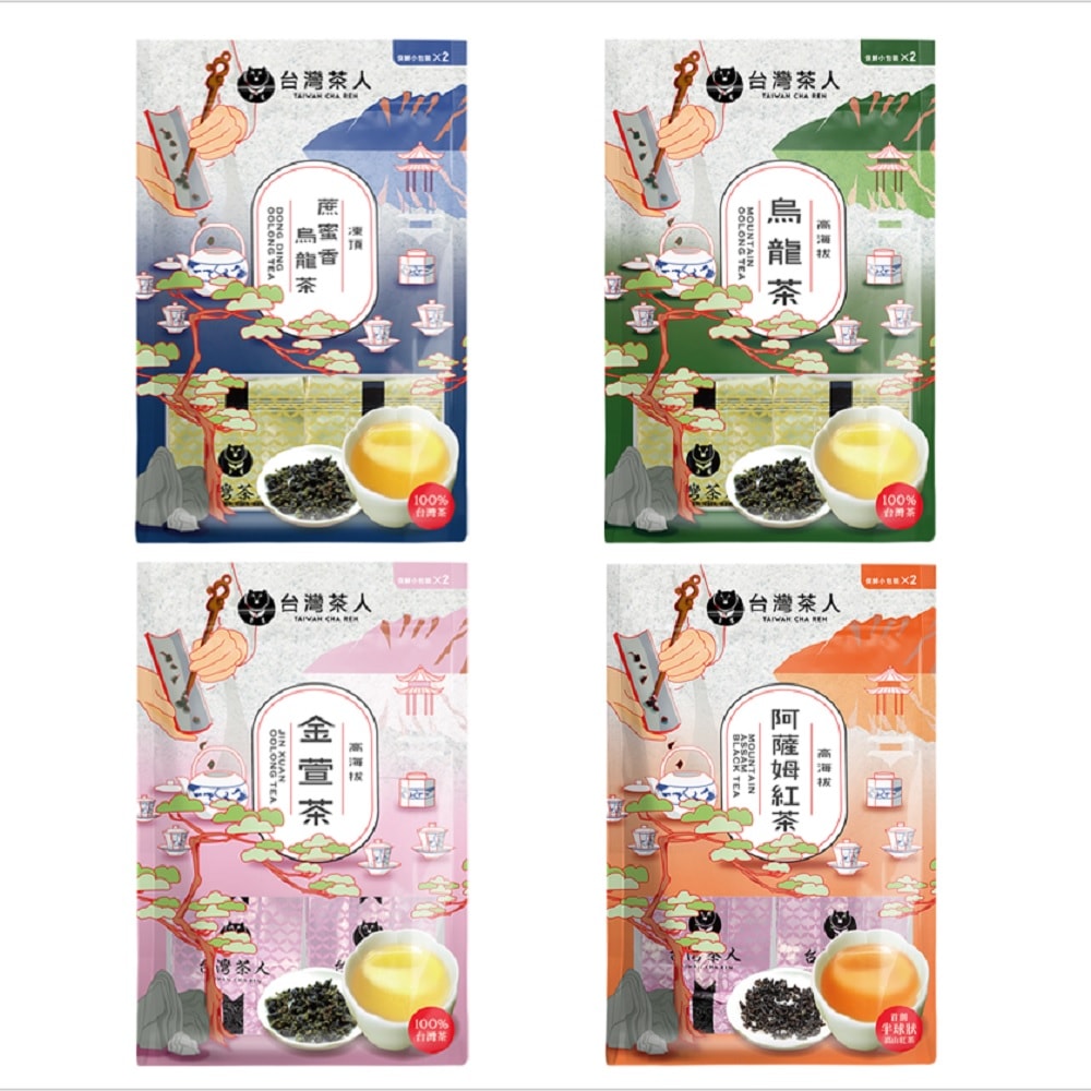 【台灣茶人】100%好茶系列袋裝-任選 ( 阿薩姆紅茶 / 高海拔烏龍 / 高海拔金萱 / 頂蔗蜜香烏龍 )