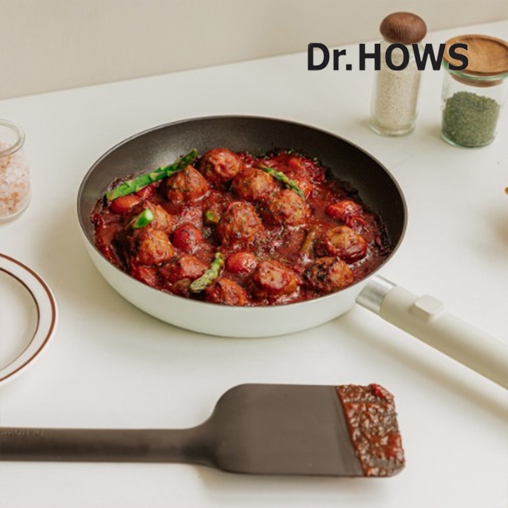 【Dr.HOWS】LUMI 平底煎鍋(附鍋鏟26cm)-米白