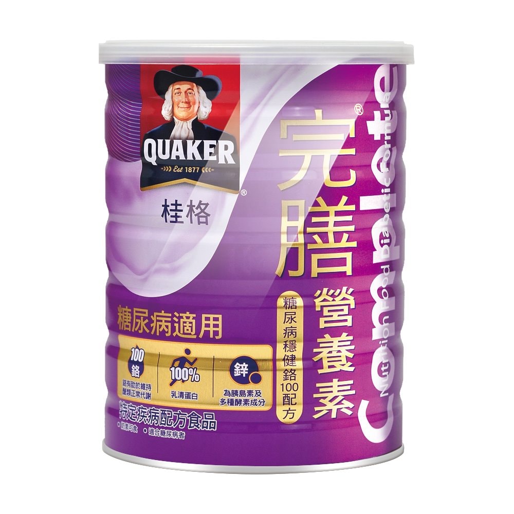 【QUAKER 桂格】完膳營養素糖尿病穩健鉻100配方 900g/1瓶