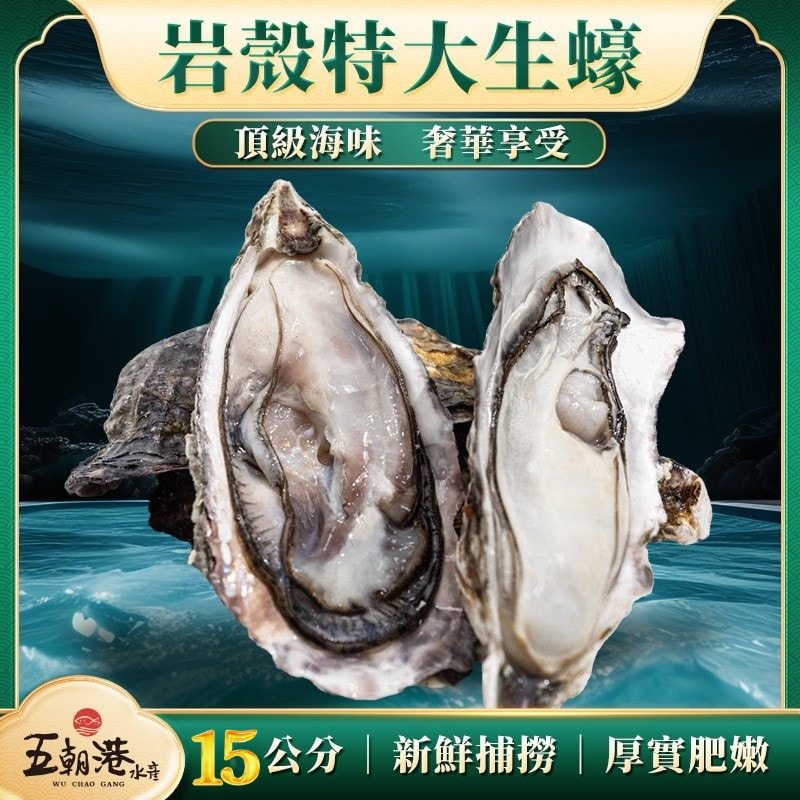【五朝港水產】韓國半殼大生蠔 15公分 超澎拜30顆送15顆