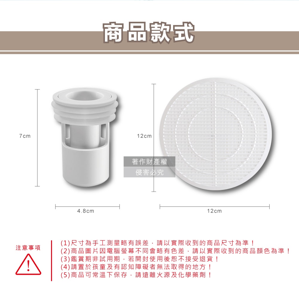 【日本Imakara】廚房浴室管道防蟲防臭排水孔濾網地漏芯1入/袋(附可剪裁過濾網)