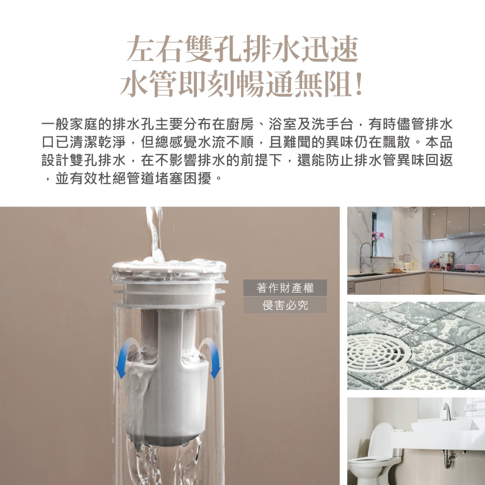 【日本Imakara】廚房浴室管道防蟲防臭排水孔濾網地漏芯1入/袋(附可剪裁過濾網)