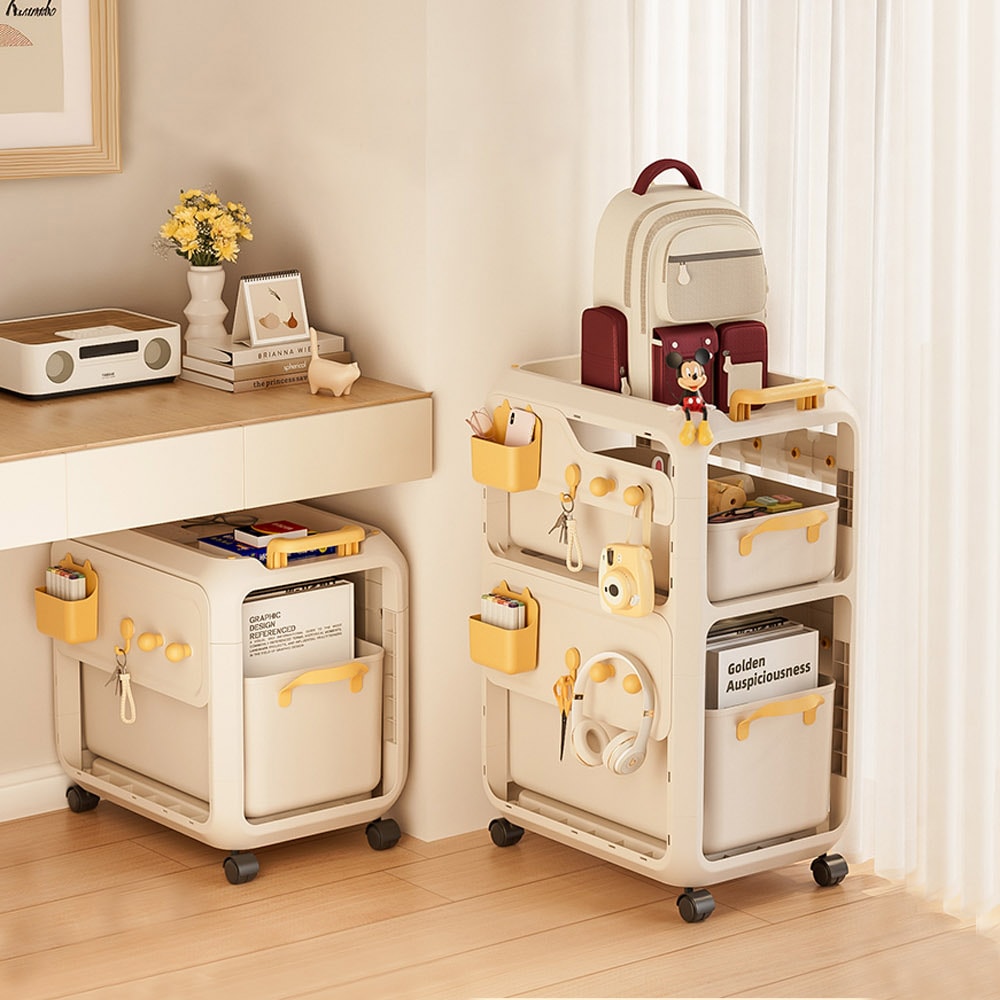 【AOTTO】多功能抽屜式三層收納置物推車(推車 收納架 層架)