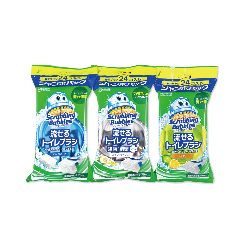 【S.C. JOHNSON 莊臣】拋棄式馬桶刷清潔組專用含濃縮洗劑替換刷頭補充包24入/大包(本品不含刷柄和刷架,免沾手馬桶去污亮白,護釉面消臭芳香)