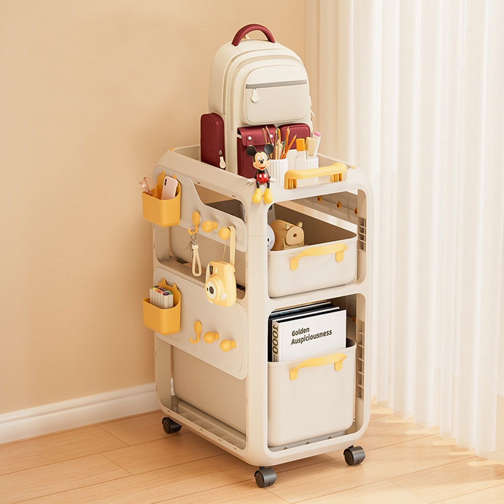 【AOTTO】多功能抽屜式三層收納置物推車(推車 收納架 層架)