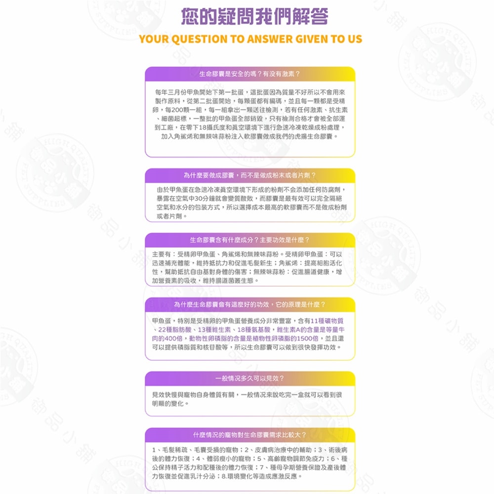 【LIFE+】貓咪生命膠囊(甲魚蛋)60粒/盒 鱉蛋 迅速爆毛 促進泌乳 皮膚健康 術後恢復 保養品 貓用 虎揚