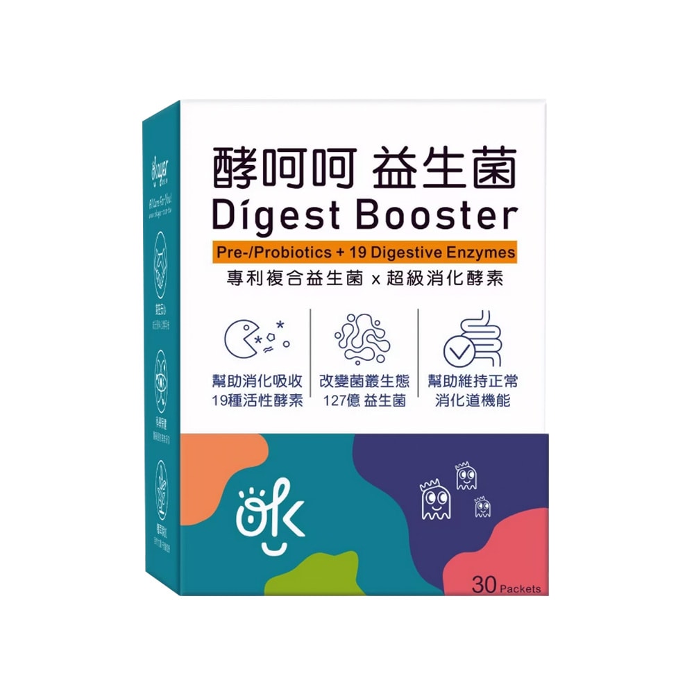 【歐葵樂】【酵呵呵】超級消化酵素益生菌(添加益生質)-素食可食 (1.5gx30包/盒)