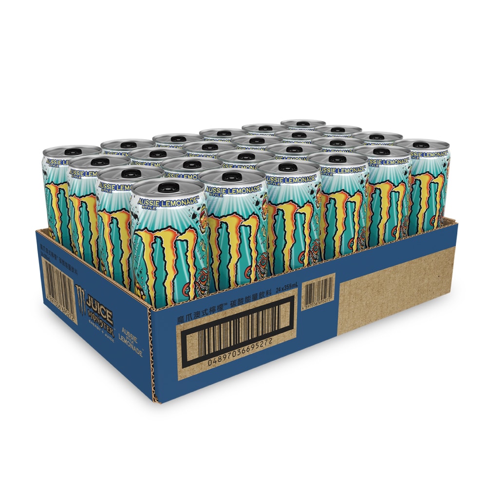 【Monster Energy 魔爪】澳式檸檬碳酸能量飲料易開罐355ml(24入/箱)