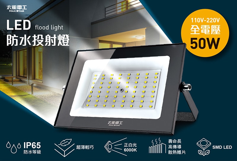 【太星電工】50WLED防水投射燈/全電壓 WDA3050