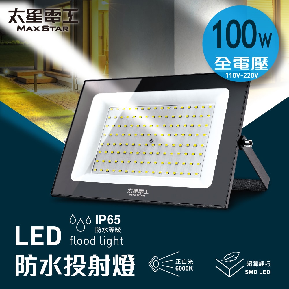 【太星電工】100WLED防水投射燈/全電壓 WDA30100