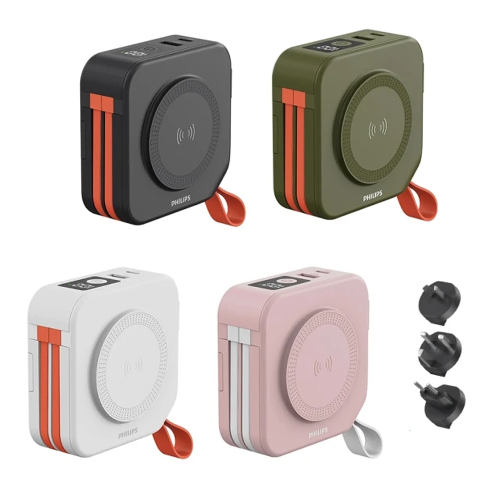 【Philips 飛利浦】FunCube 多功能十合一自帶線行動電源 DLP4347C (具Wh標示)