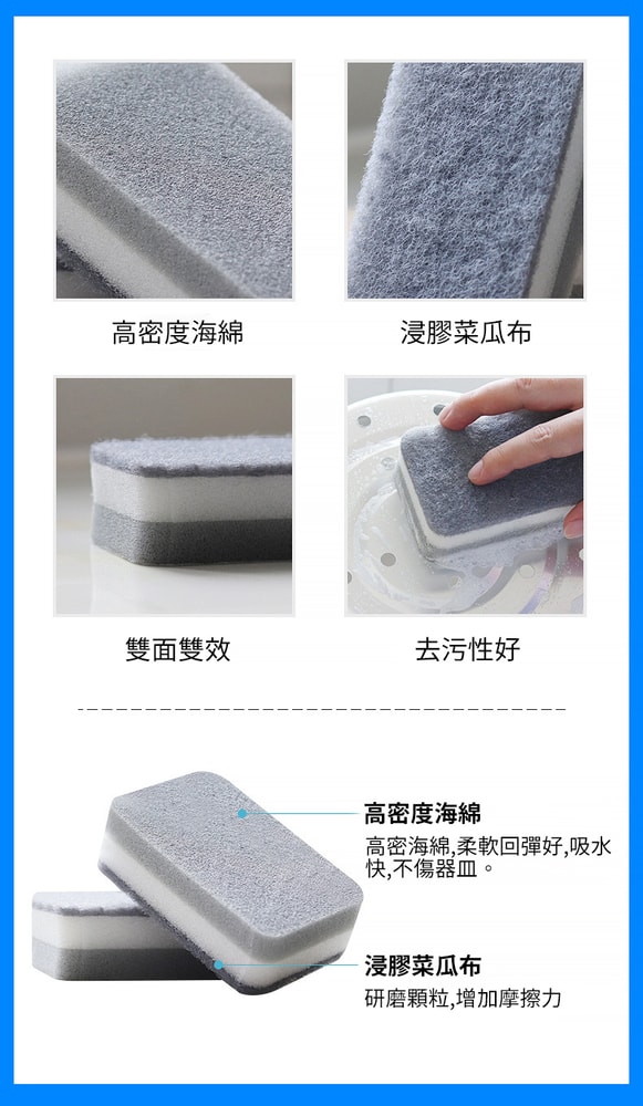 【Shabby Boy】30入組加厚三層洗碗海綿