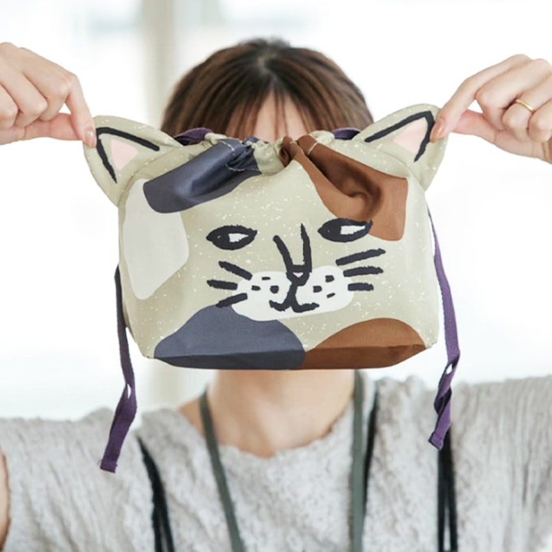 【日本 CDF etendue】質感繪圖 動物造型 保冷/保溫 便當袋 (4款可選) 束口袋 束口便當袋 保冷保溫袋