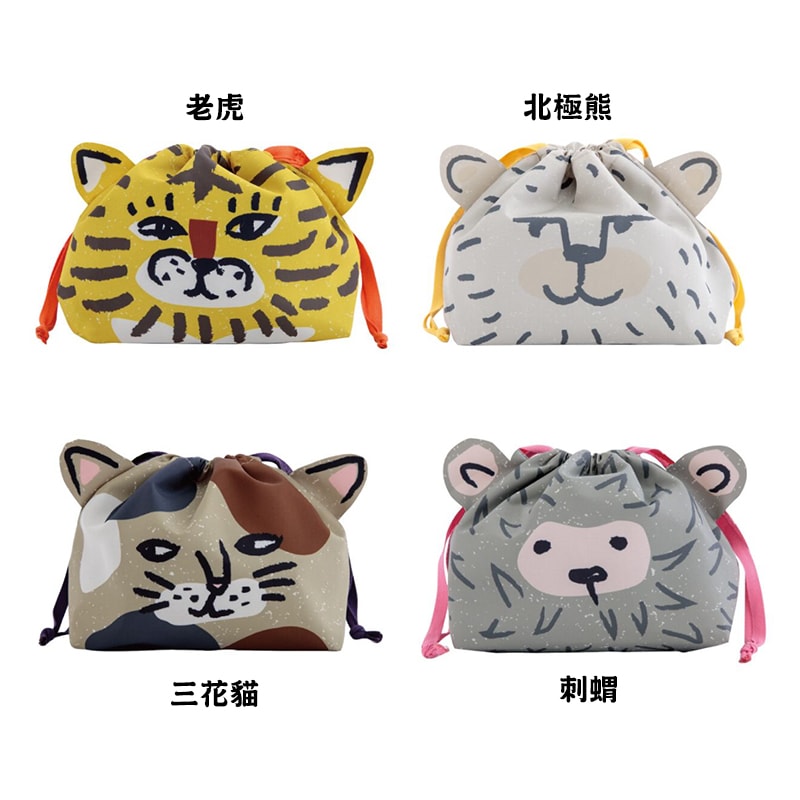 【日本 CDF etendue】質感繪圖 動物造型 保冷/保溫 便當袋 (4款可選) 束口袋 束口便當袋 保冷保溫袋