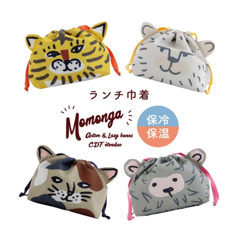 【日本 CDF etendue】質感繪圖 動物造型 保冷/保溫 便當袋 (4款可選) 束口袋 束口便當袋 保冷保溫袋