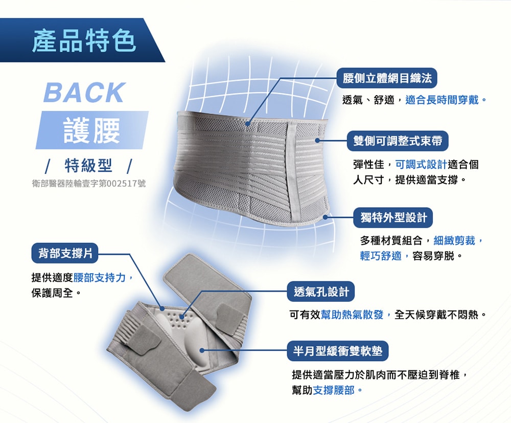 【3M】FUTURO 護多樂 灰色特級型護腰(尺寸任選)
