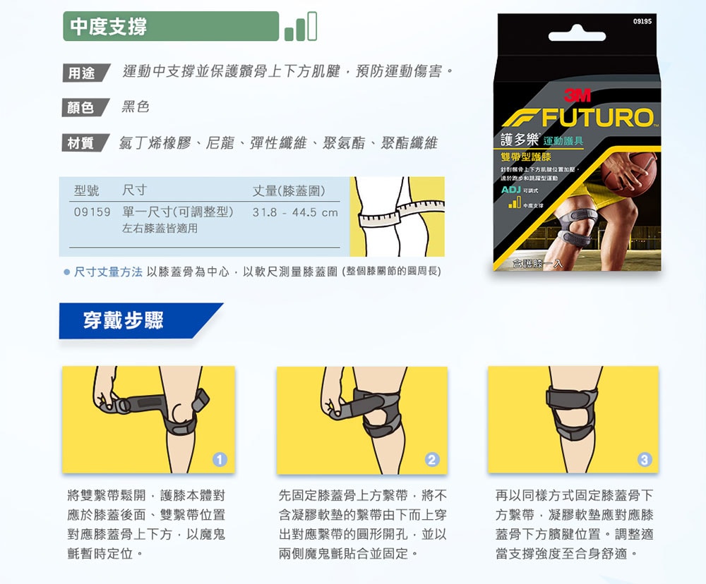 【3M】FUTURO 護多樂雙帶型護膝