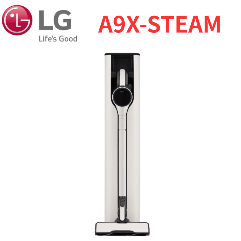 【LG 樂金】A9X-STEAM 蒸氣濕拖無線吸塵器自動集塵-雪霧白(純運送)