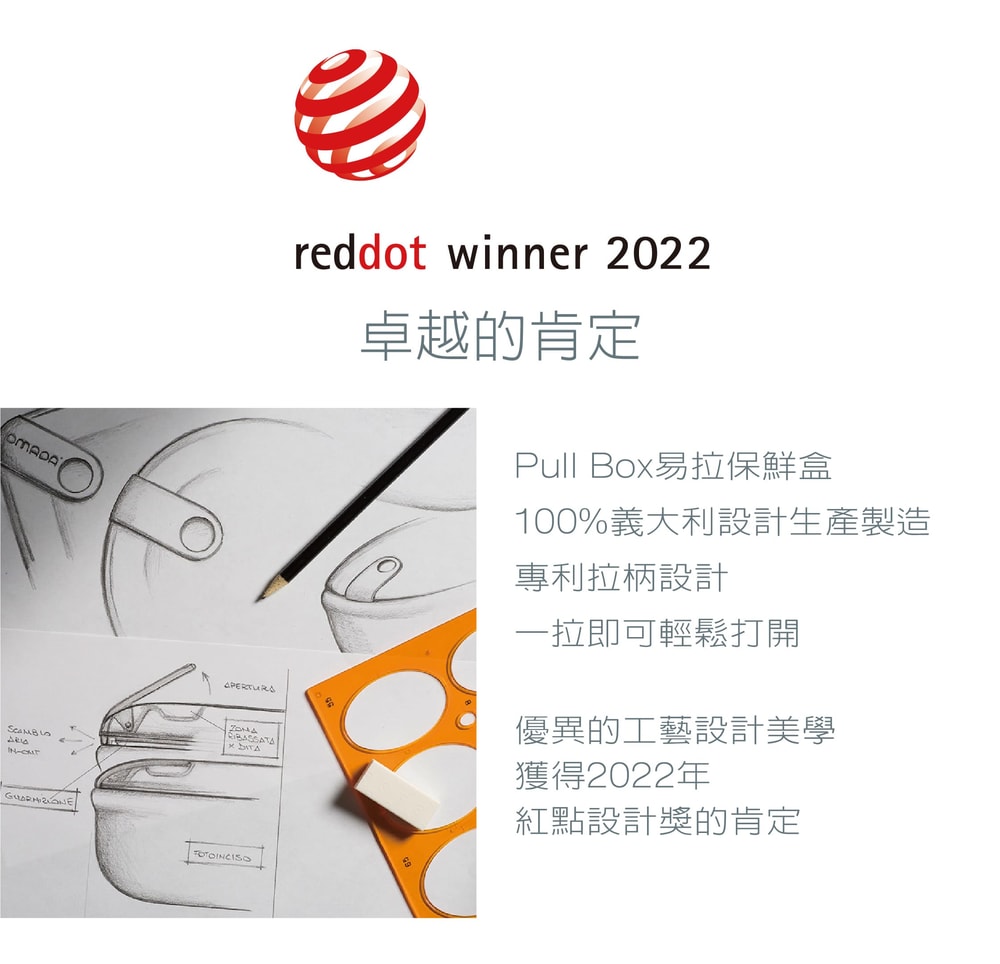【OMADA】義大利 PULL BOX方型(扁)易拉保鮮盒