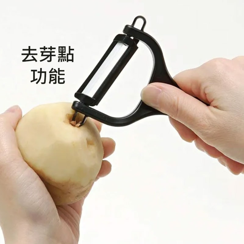 【KYOCERA 京瓷】黑色陶瓷削皮刀 日本陶瓷刀 削皮器 水果削皮器 根莖類削皮刀