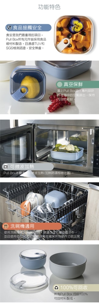 【OMADA】義大利 PULL BOX方型(扁)易拉保鮮盒