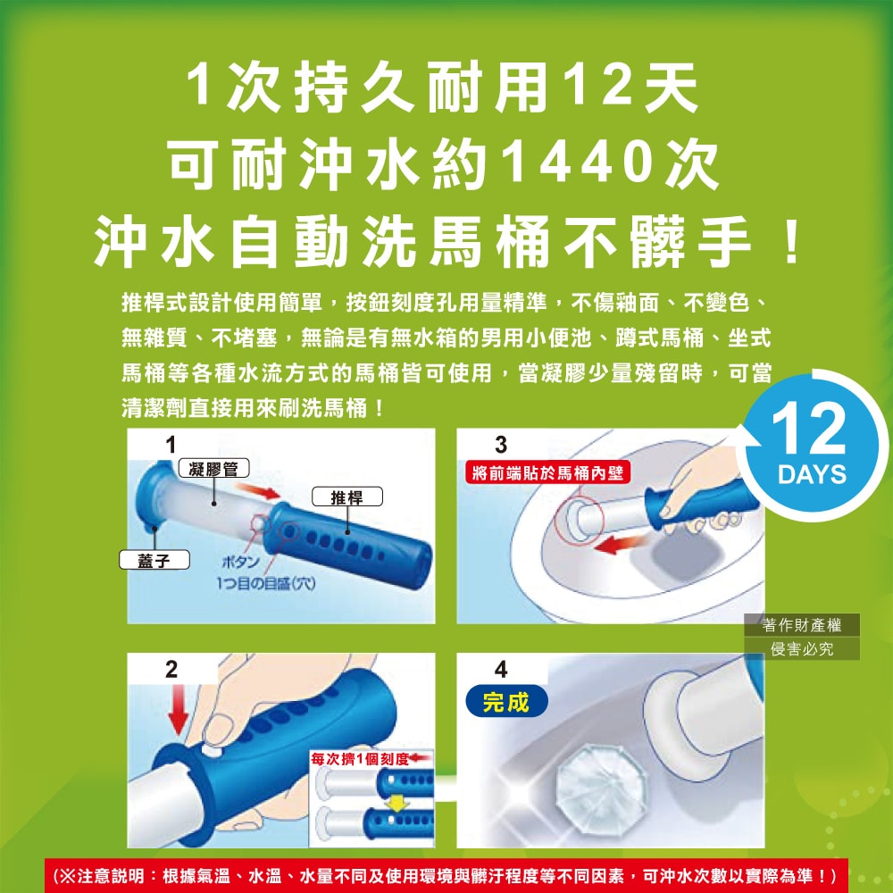【S.C. JOHNSON 莊臣】洗淨防污馬桶清潔凝膠補充管38gx2支/盒(本品不含推桿,便器去污可替換清潔劑,廁所免刷洗香氛凍,鑽石造型可沖約1440次)