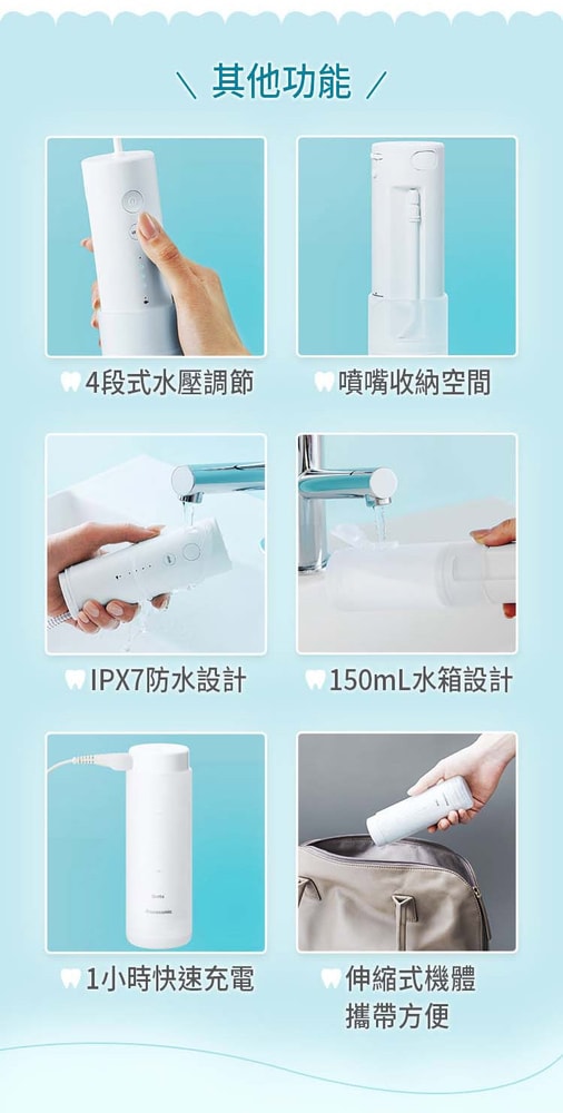 【Panasonic 國際牌】攜帶型充電式沖牙機EW-DJ31-W