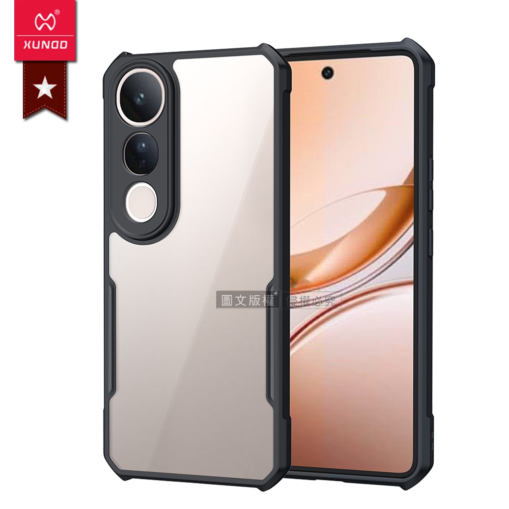 【XUNDD 訊迪】軍事防摔 vivo V50 Lite 5G 鏡頭全包覆 清透保護殼 手機殼(夜幕黑)