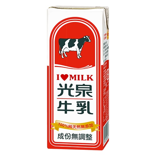 【光泉】100%成份無調整保久乳-全脂牛乳200ml(24入/箱) x 2箱