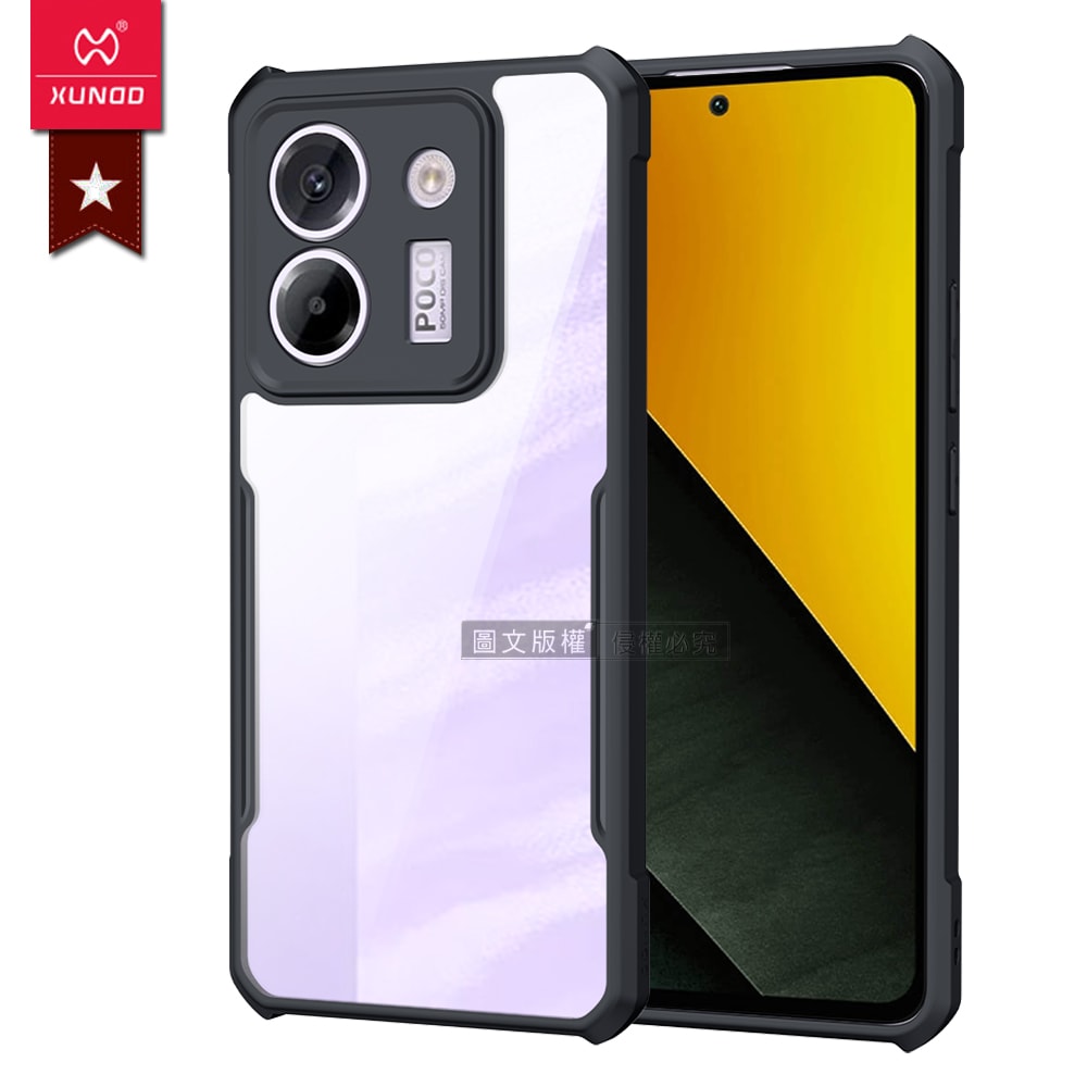 【XUNDD 訊迪】軍事防摔 POCO M7 Pro 5G 鏡頭全包覆 清透保護殼 手機殼(夜幕黑)