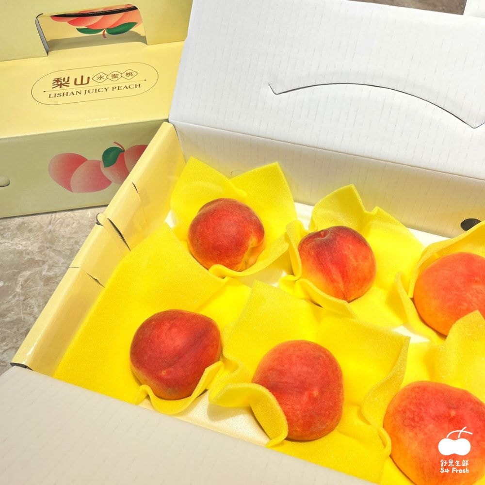 【舒果】台灣紅玉水蜜桃6入禮盒 (約0.9kg/禮盒)