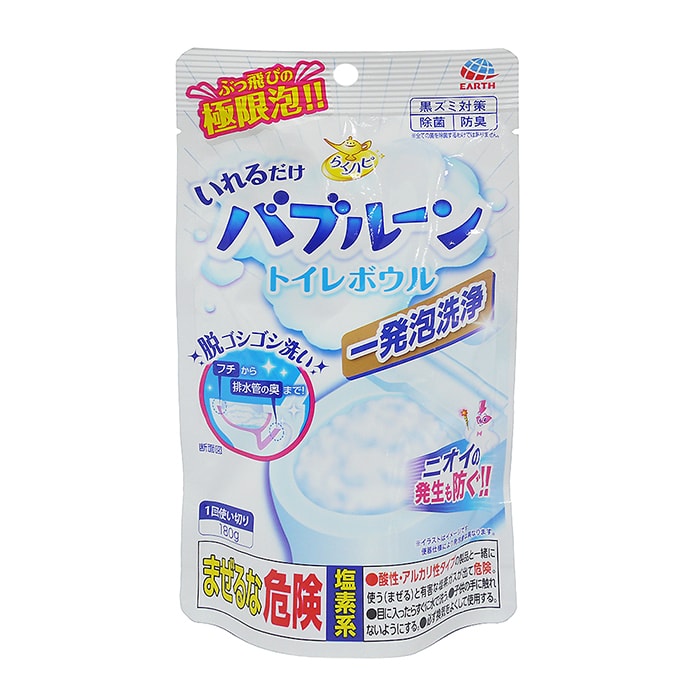 【日本Earth地球製藥】抑菌發泡馬桶清潔粉(180g)x5包