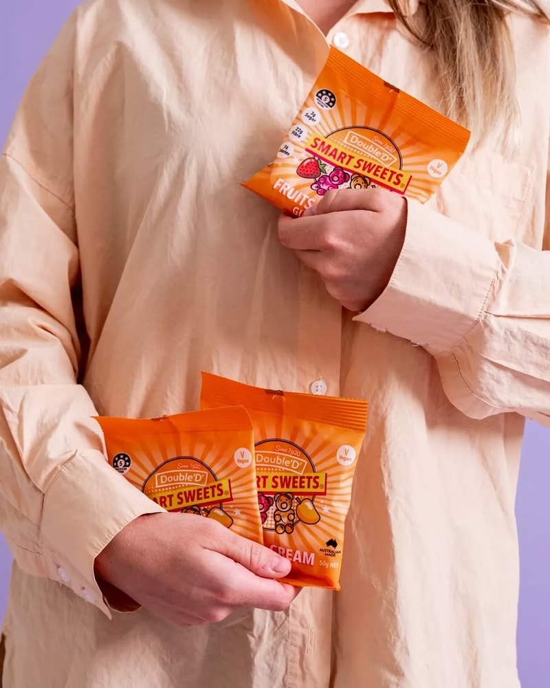 【澳洲DoubleD】無糖全素高纖軟糖—草莓芒果牛奶(50g)
