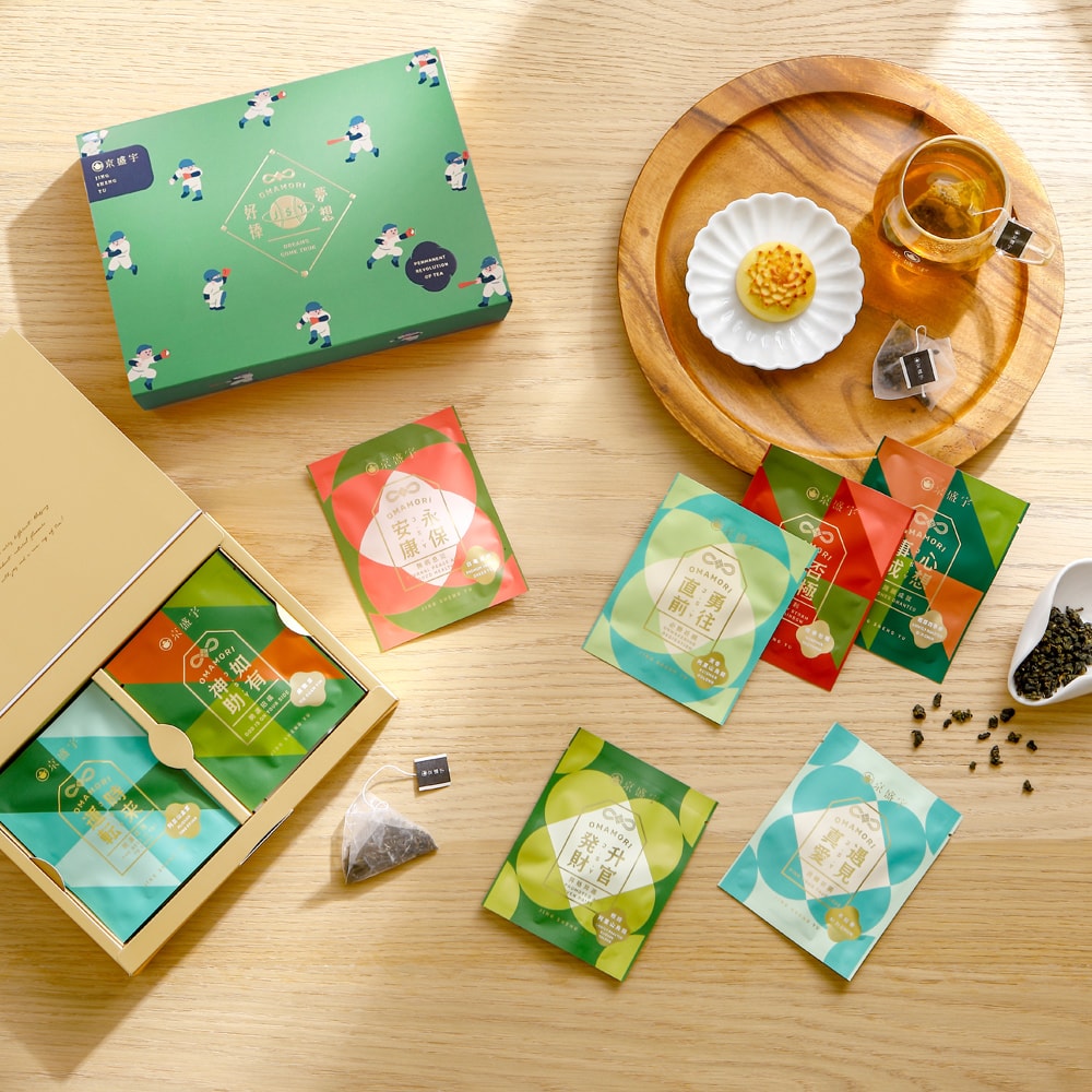 【Jing Sheng Yu 京盛宇】十全十美御守袋茶禮盒-10入茶包(棒球限定版｜十款好茶與祝福｜伴手禮)