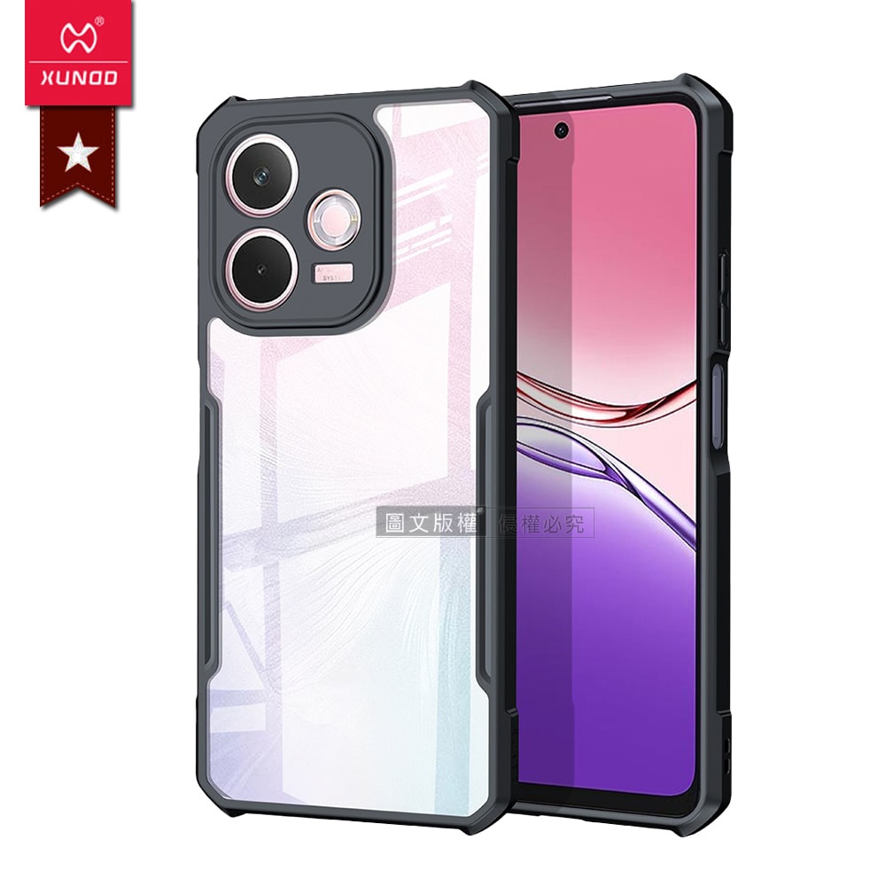 【XUNDD 訊迪】軍事防摔 OPPO A5 Pro 5G 鏡頭全包覆 清透保護殼 手機殼(夜幕黑)