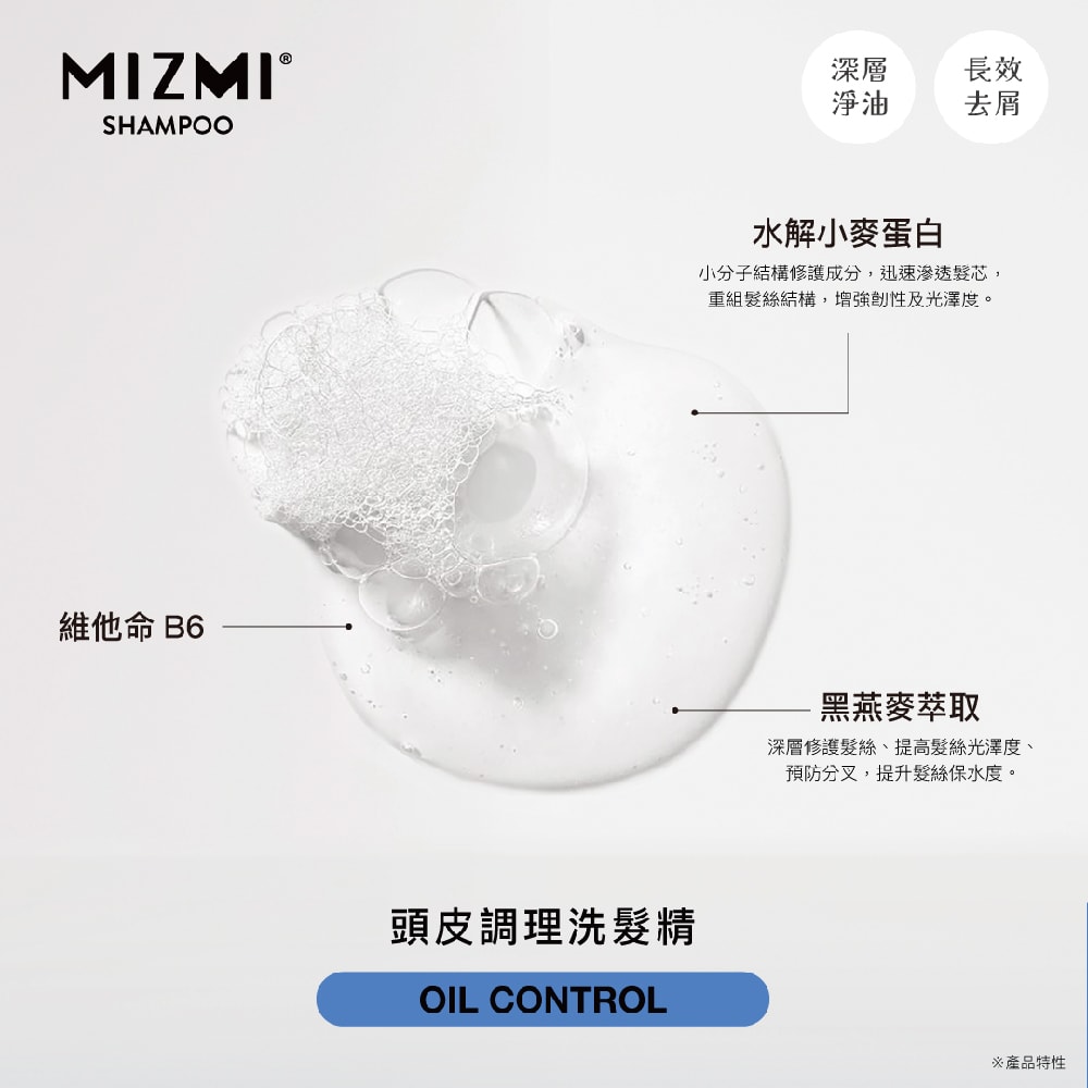 【MIZMI】洗髮精(控油蓬鬆/水光亮澤/頭皮調理)480ml*12入