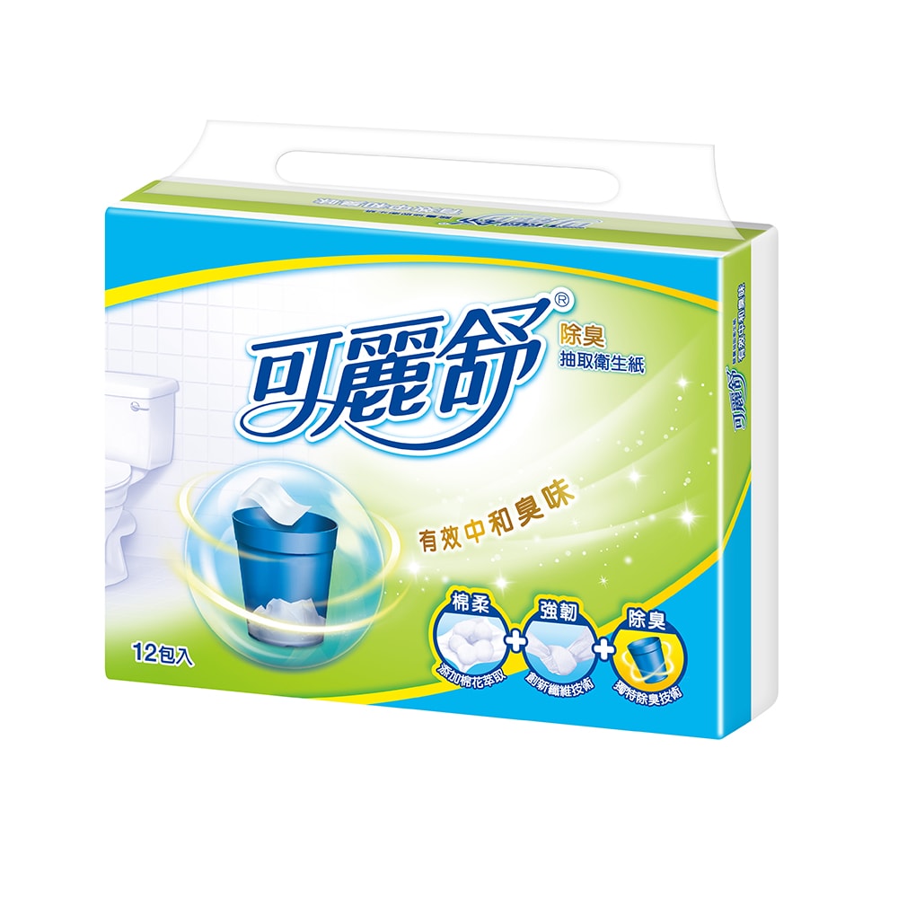 【可麗舒】除臭抽取衛生紙100抽x12包x6串