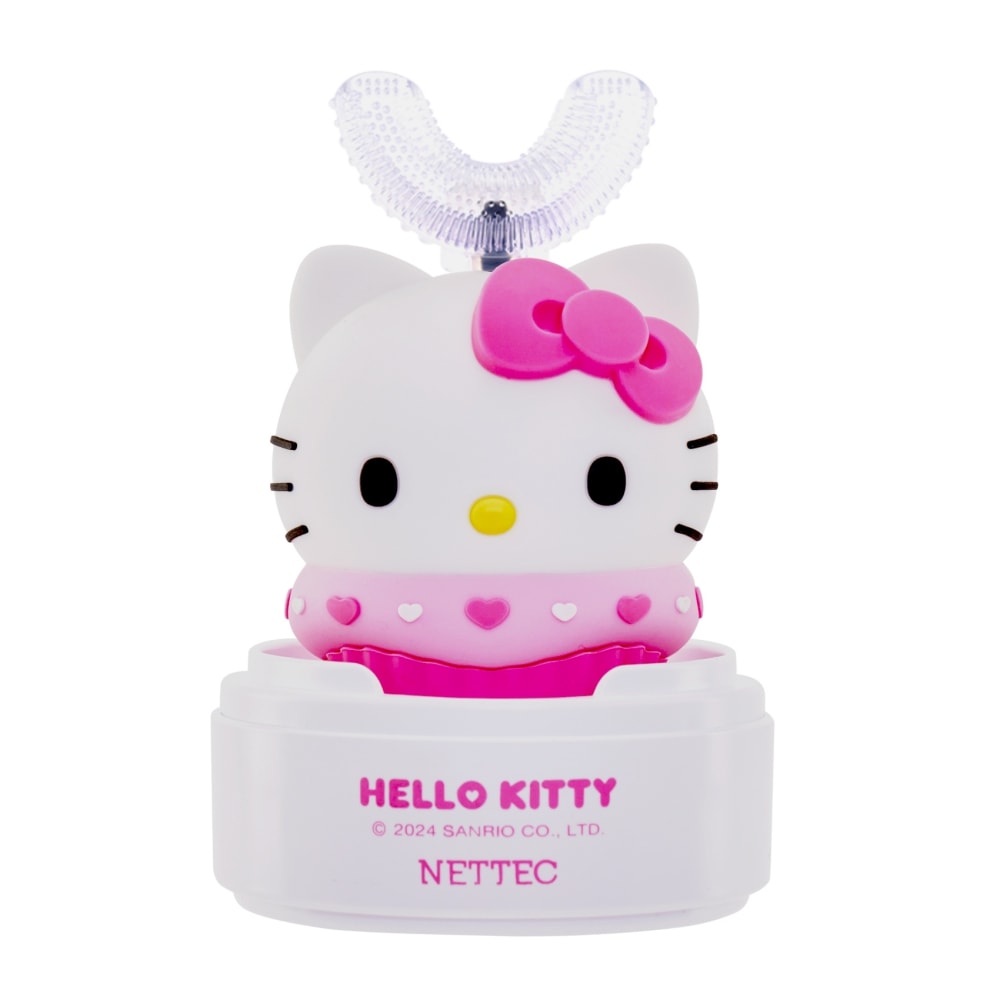 【優樂】三麗鷗 兒童U型電動牙刷 Hello Kitty 凱蒂 (附超細軟萬毛刷頭+U型刷頭)