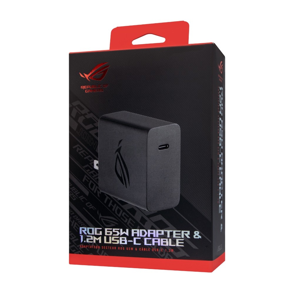 【ASUS 華碩】原廠 ROG 65W 快充充電組-2024新款 (含65W快充充電器+Type C線1.2M)