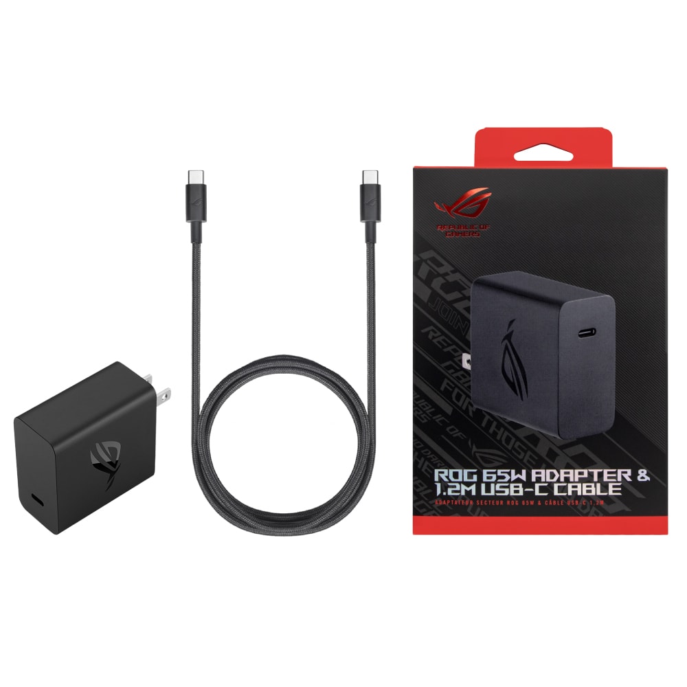 【ASUS 華碩】原廠 ROG 65W 快充充電組-2024新款 (含65W快充充電器+Type C線1.2M)